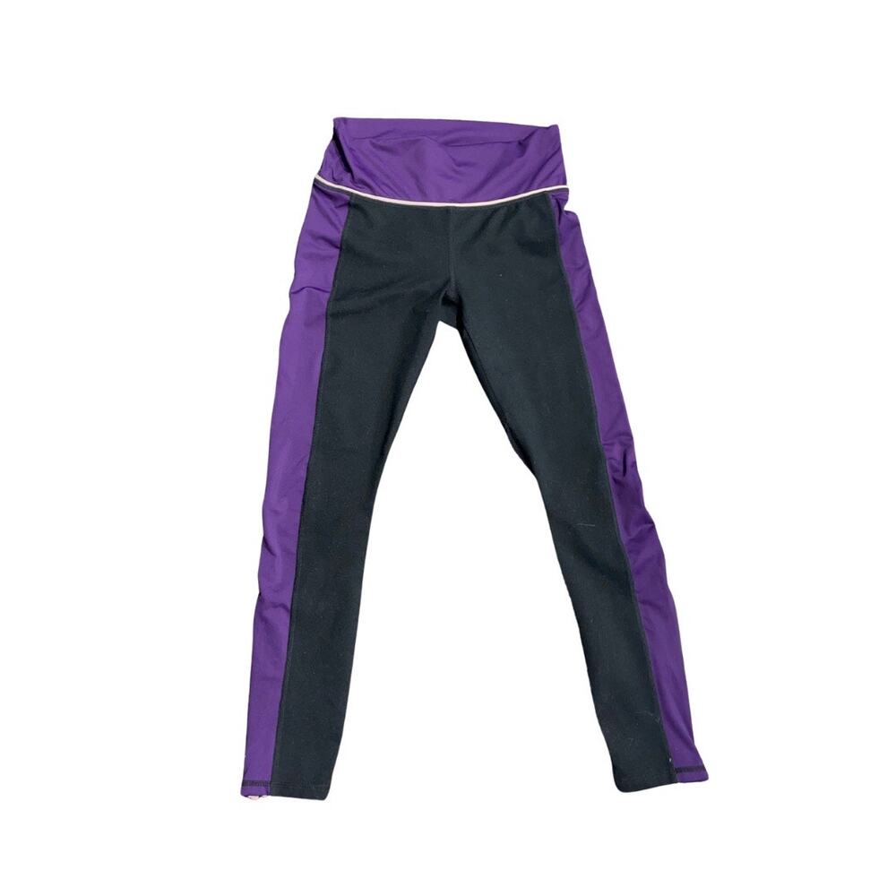 Fabletics Purple Black Leggings Tights SZ S Athletic Running Yoga Gym